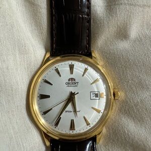Orient bambino watch brown genuine leather